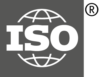 ISO logo with a globe symbol behind the bold letters 'ISO' and a registered trademark symbol.