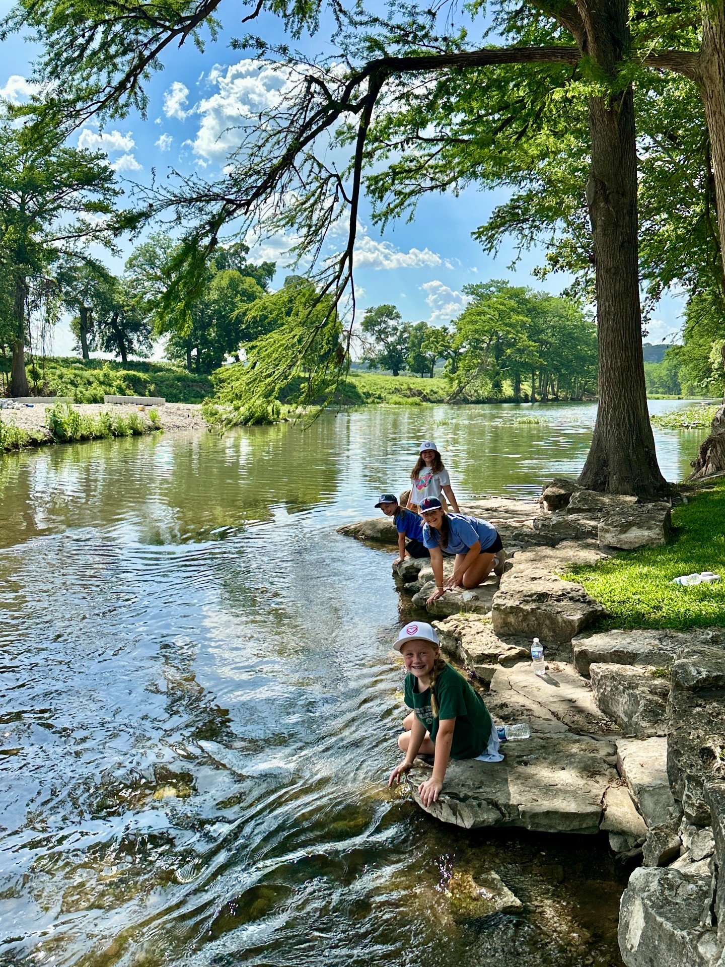 Today at Heart felt all about the waterfront.

War canoe paddles were painted by generous alumni who gave their time and heart to the day. New swim docks arrived and were towed into place on the water. And we welcomed visiting campers for tours&mdash