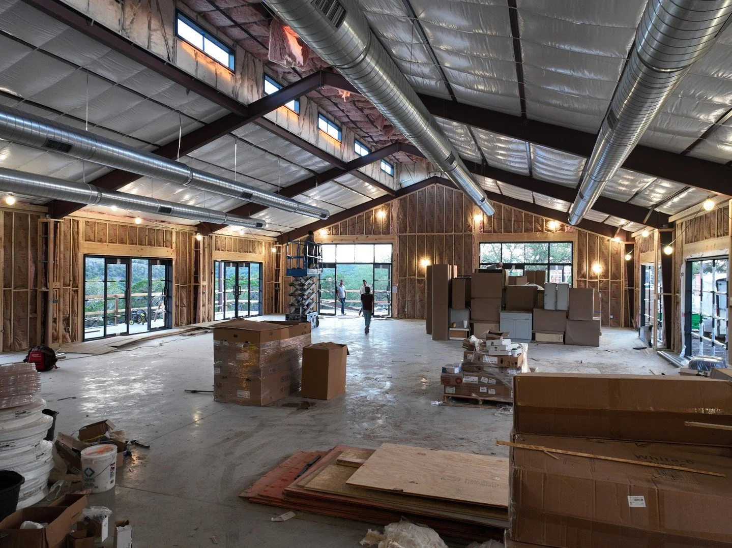 Major Progress This Week at Heart! 
It's more than we can keep up with. Photos from 5/16. Here are some of the highlights - 

Final slabs have now been poured, including the final cabin near Heart Hall.
Steel frames for the two covered gym spaces are