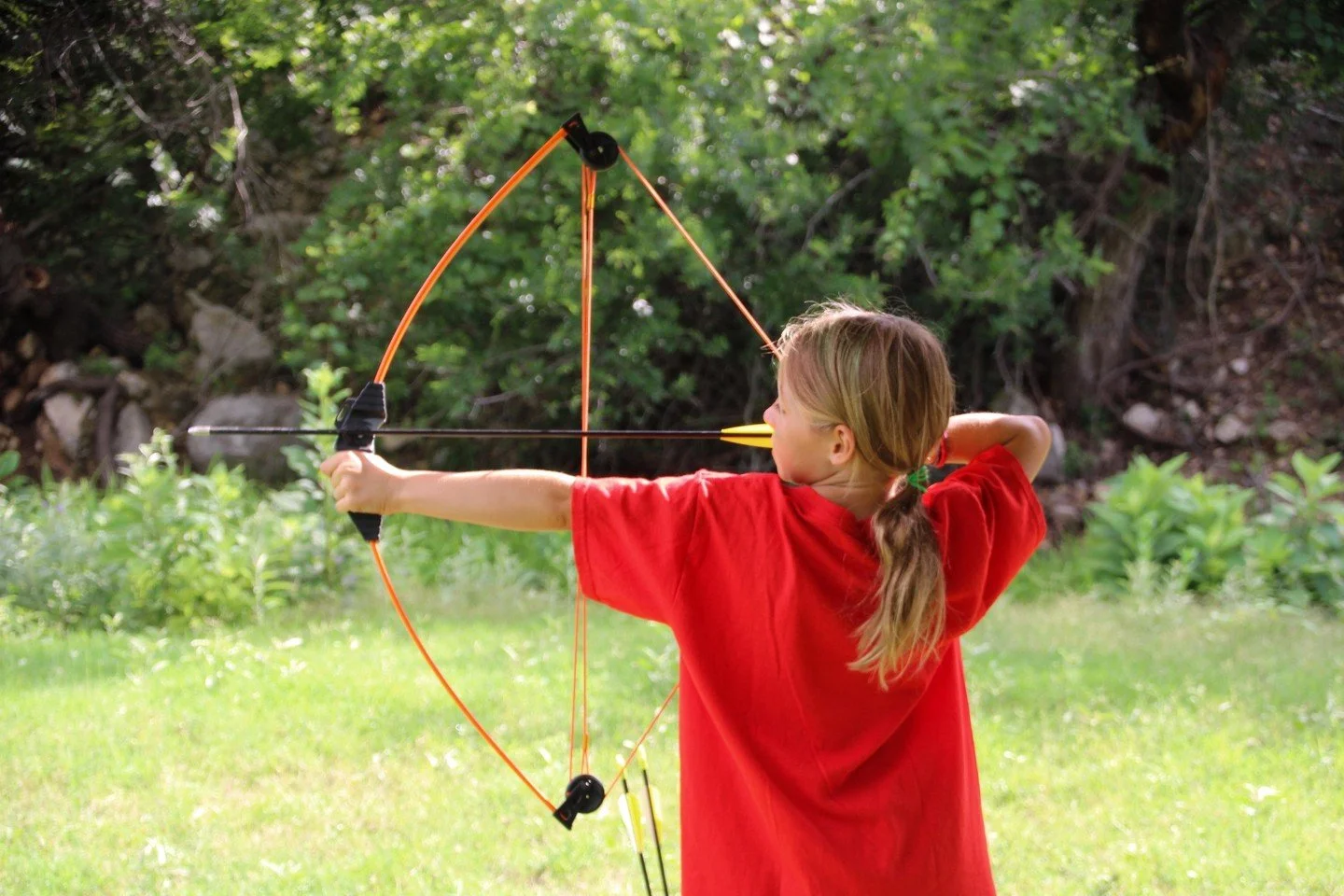 Archery at The Heart is more than just hitting a target.

During orientation, our staff trains in proper technique, safety, and instruction &mdash; preparing to guide campers as they build focus, confidence, and skill.
It&rsquo;s a steady, supportive
