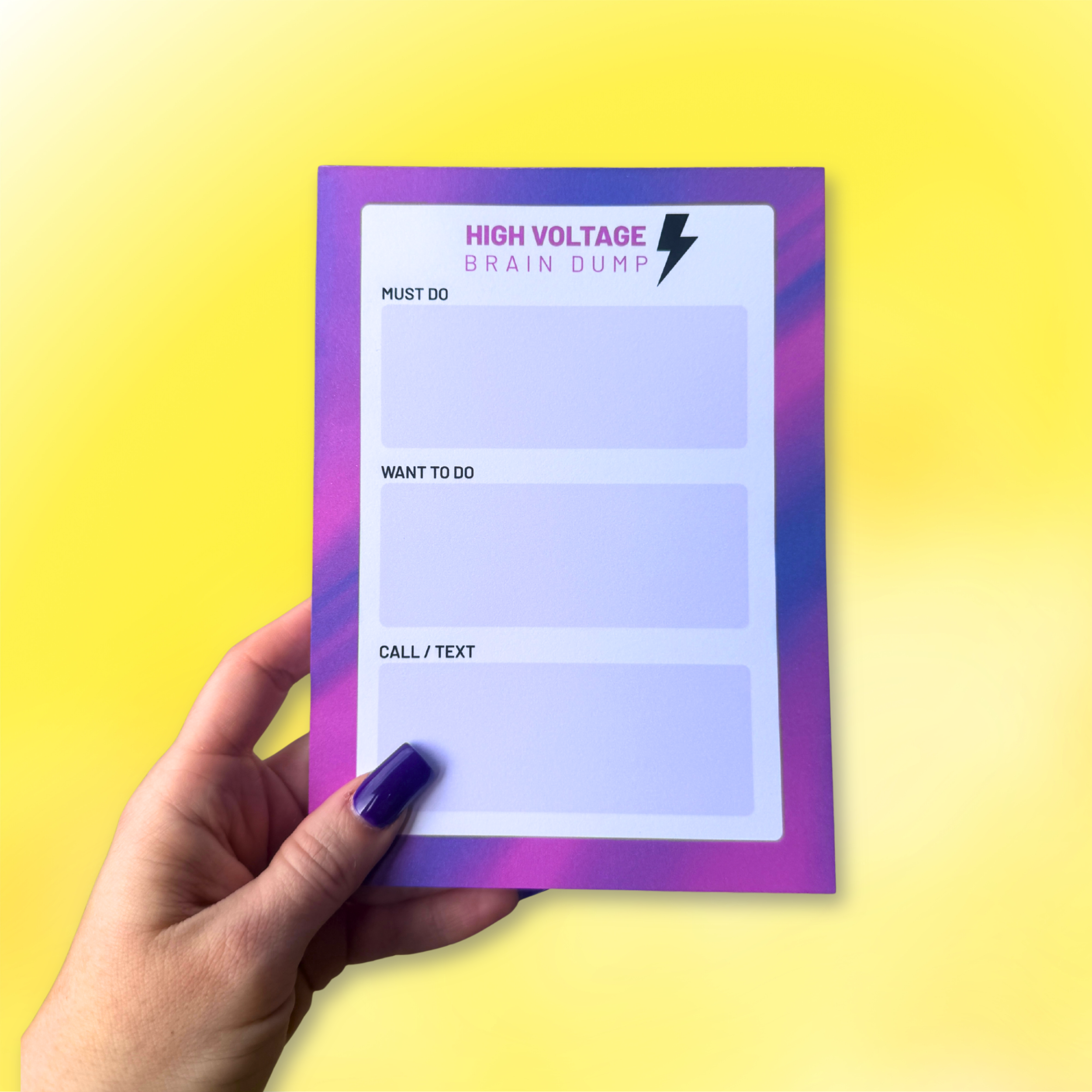 High Voltage Brain Dump Notepad – 5x7