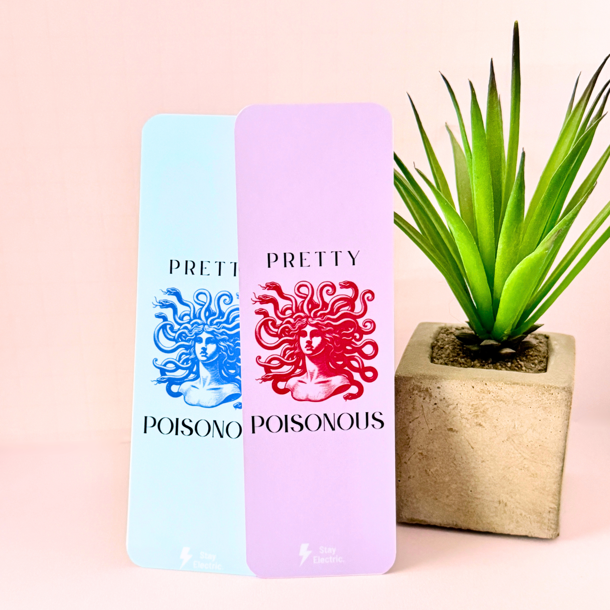 Image of Pretty Poisonous Bookmarks in pink and blue