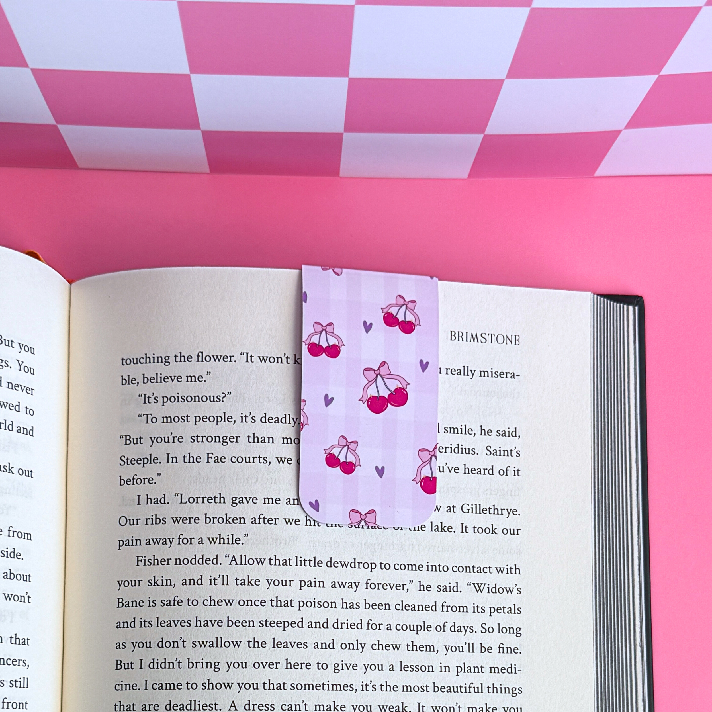 Cherry Bow Magnetic Bookmark