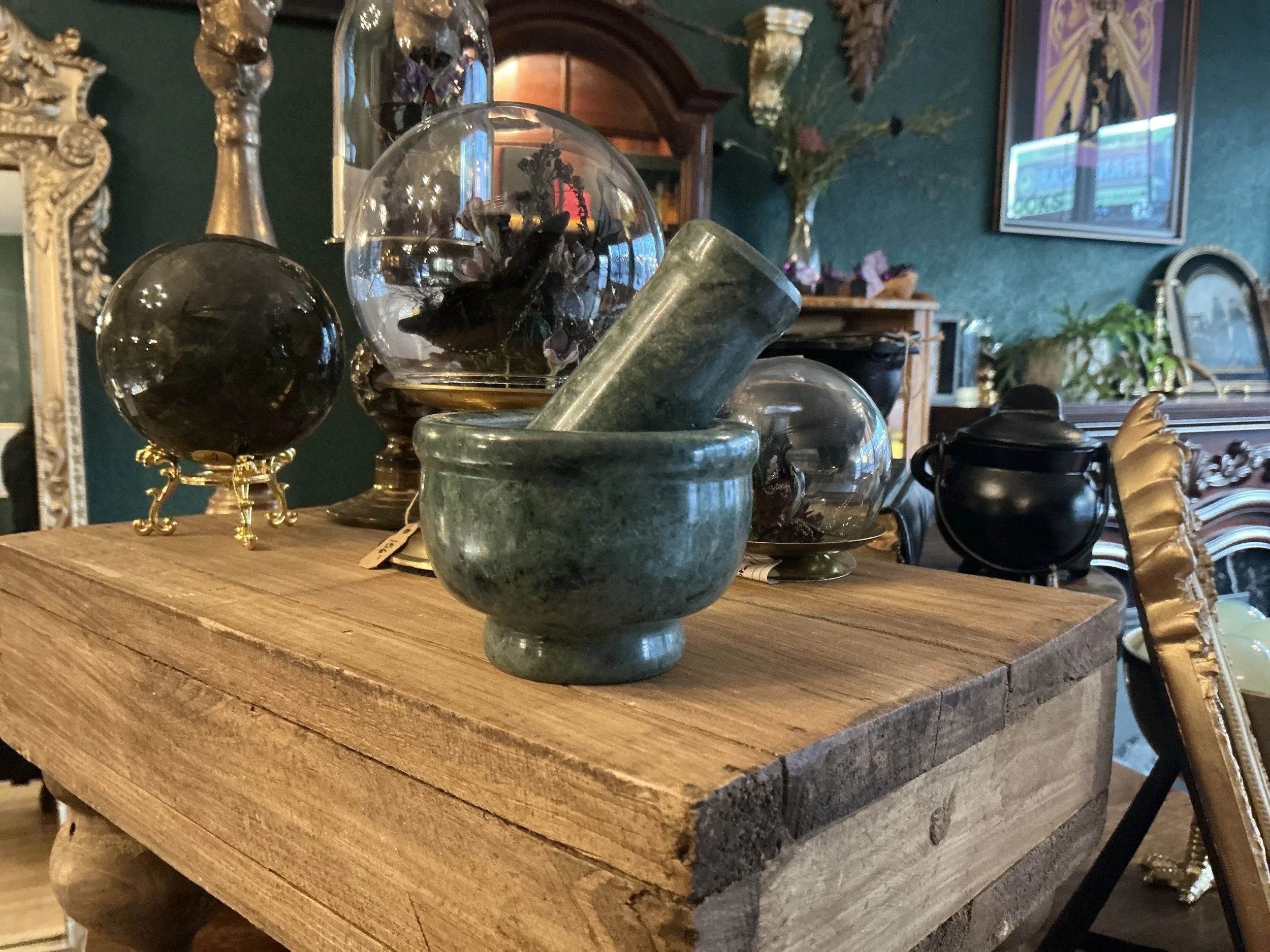 Small Green Mortar & Pestle