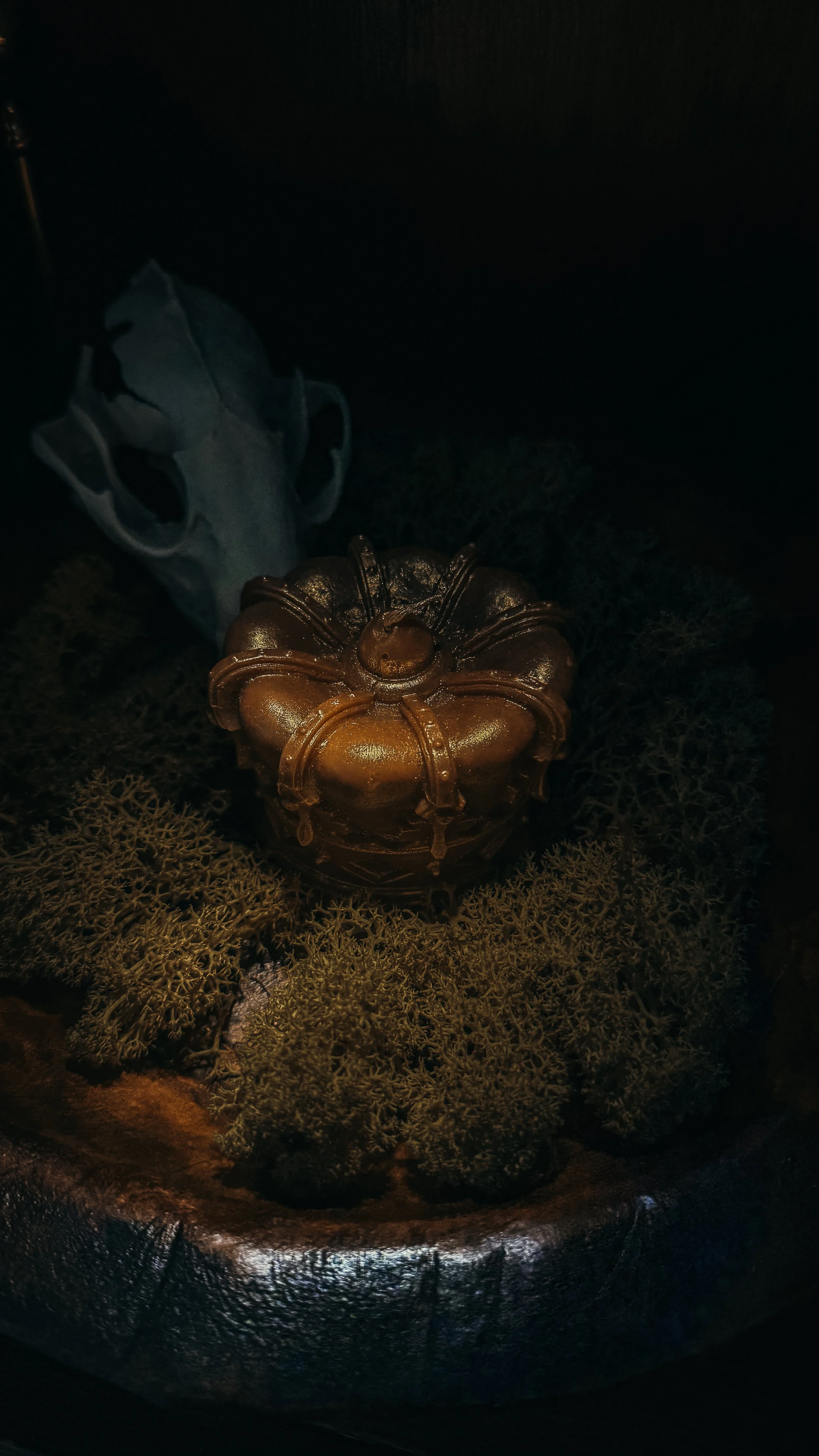 Gold Crown Figure Candle with Gold Dusting