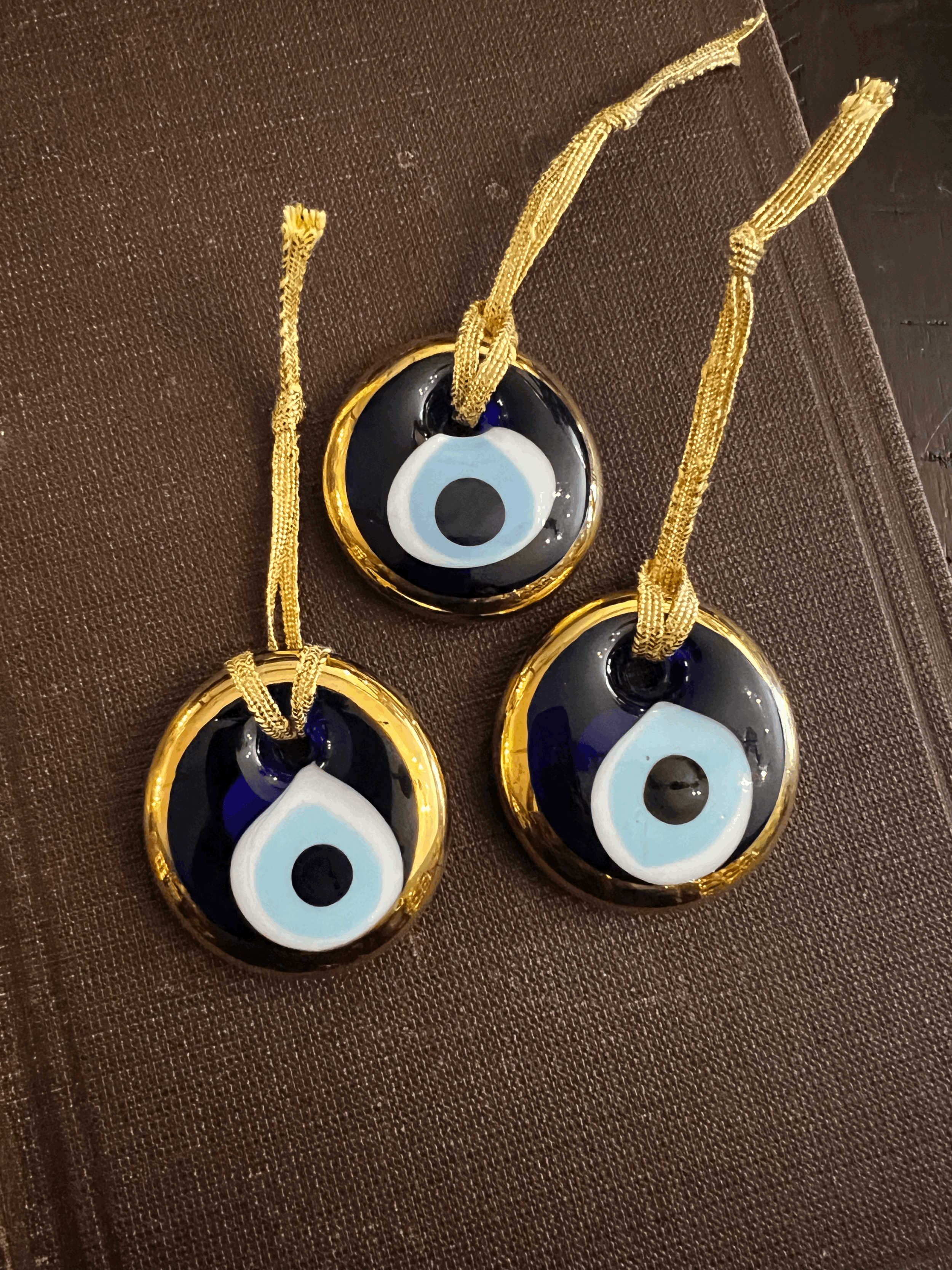 Small Gold Cord Evil Eye