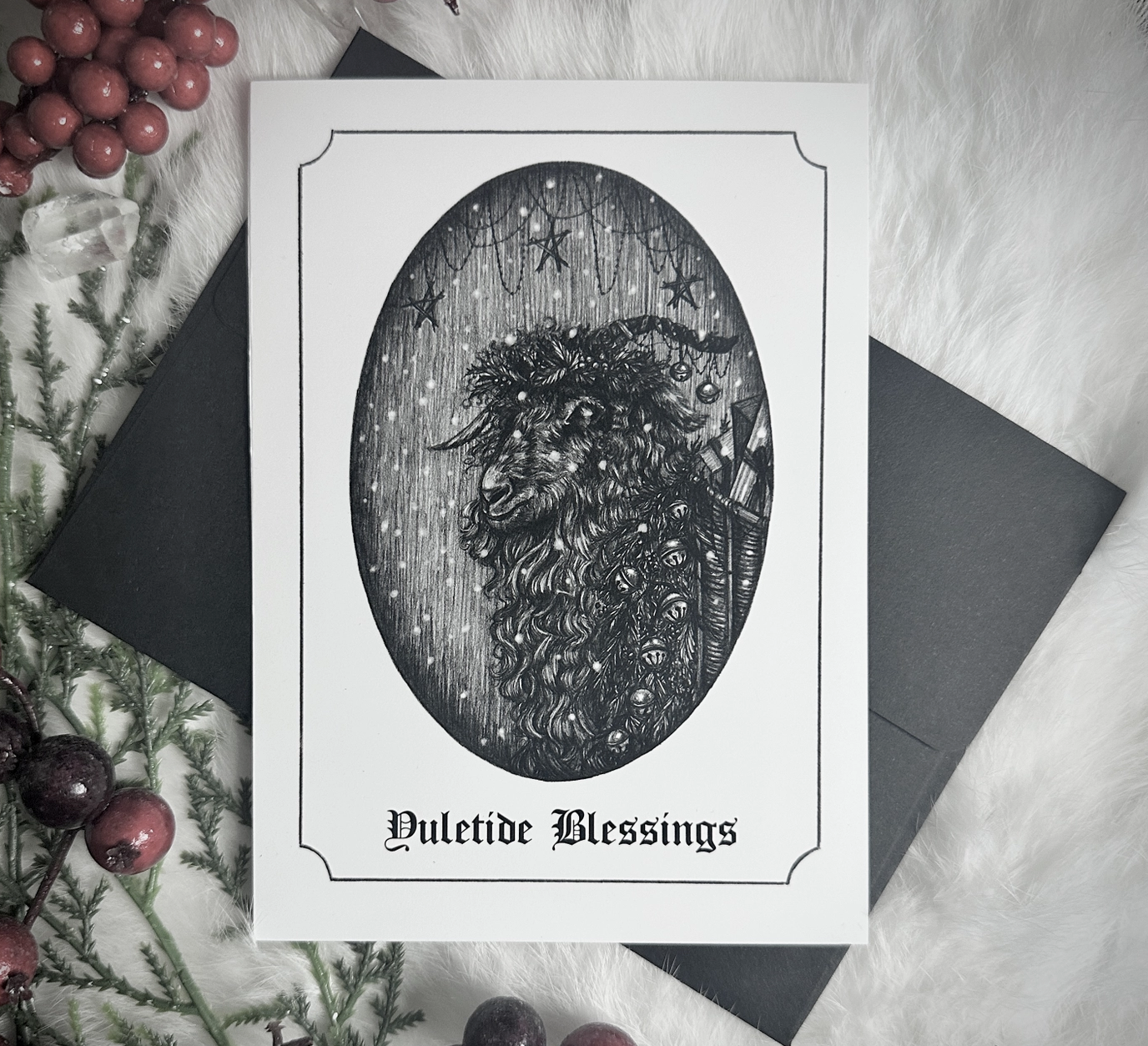 Yule Goat Holiday Card  - Winter Solstice