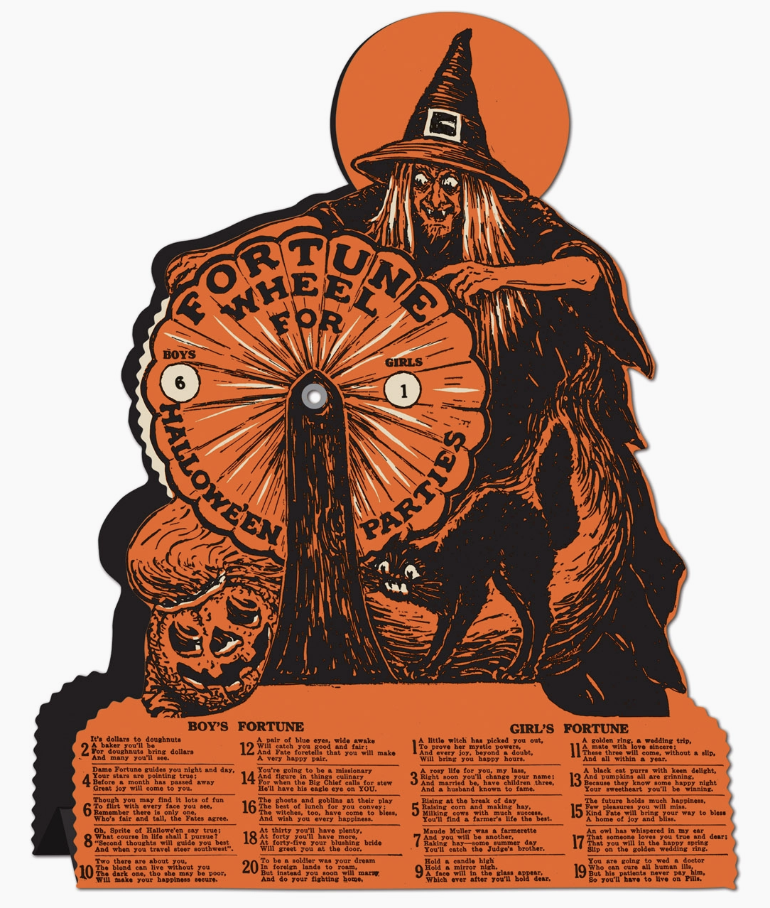 Vintage Halloween Witch Wheel Game