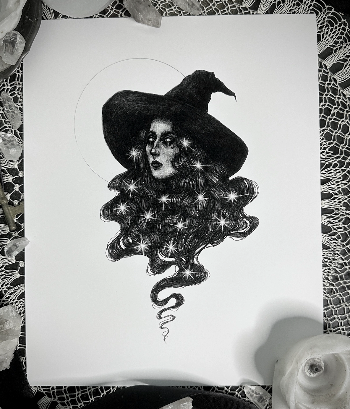 Celestial Witch Fine Art Print Stars in The Hair