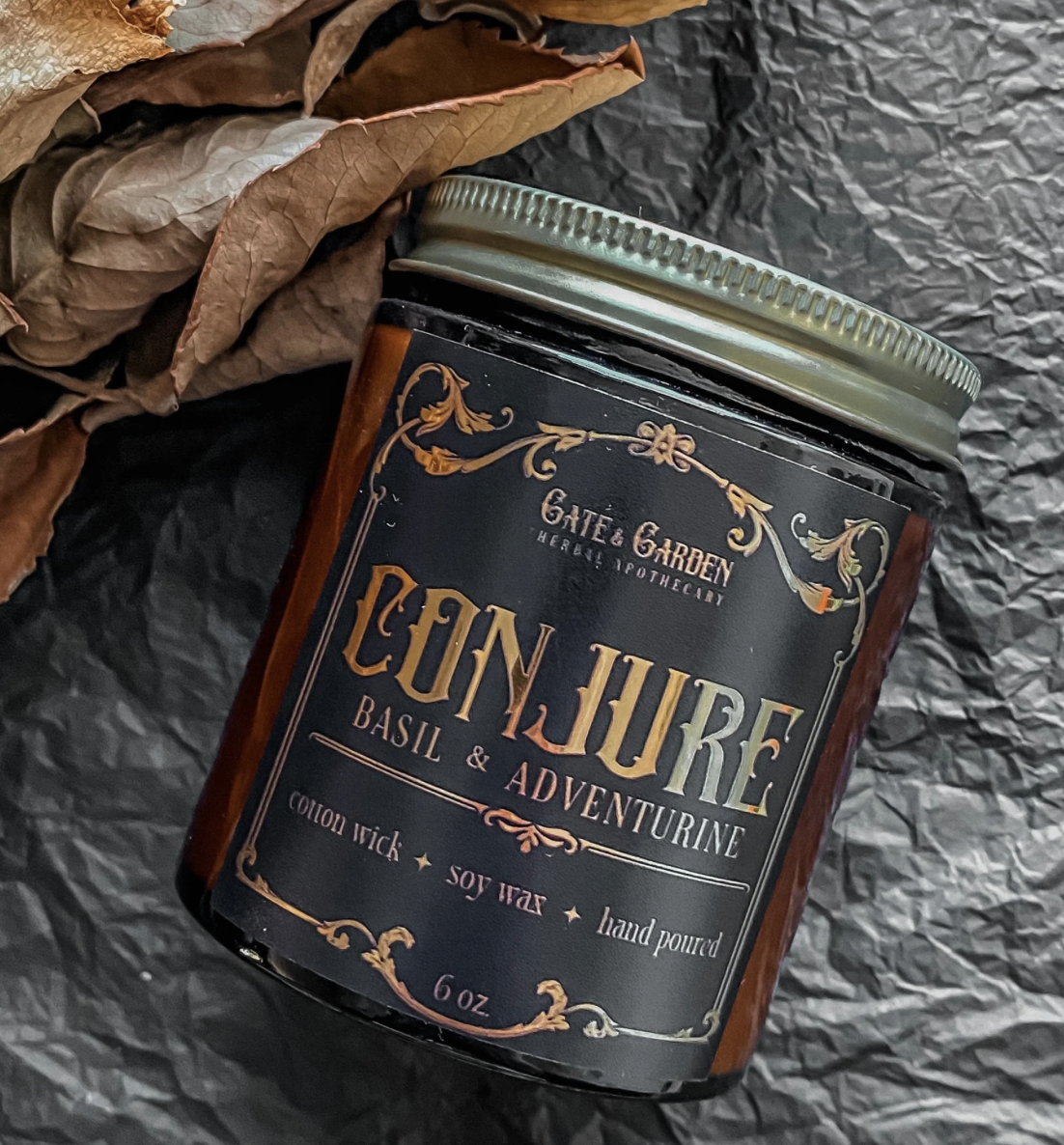 Conjure Botanical & Crystal Candle