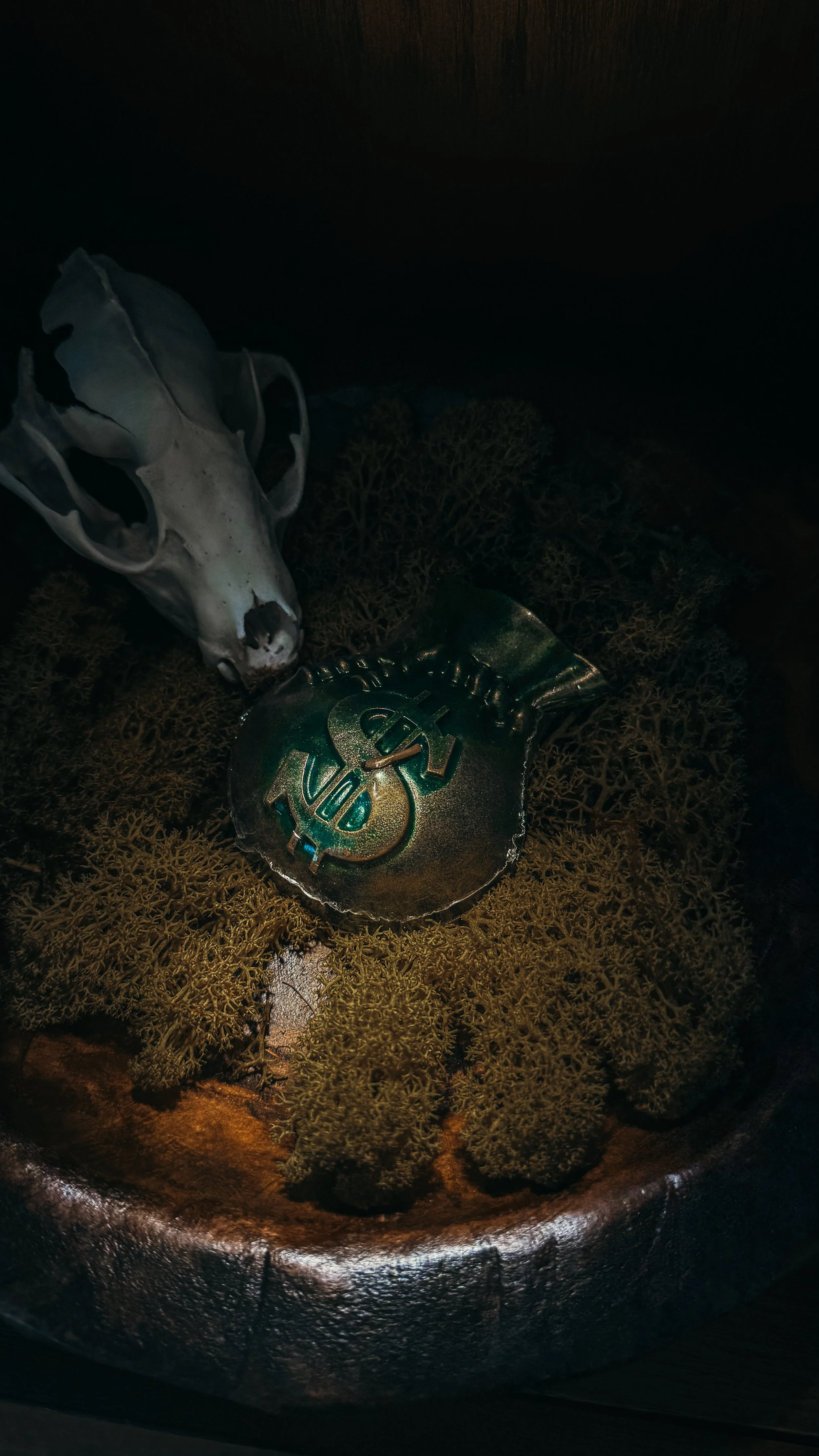 Money Bag Figure Candle with Gold Dusting