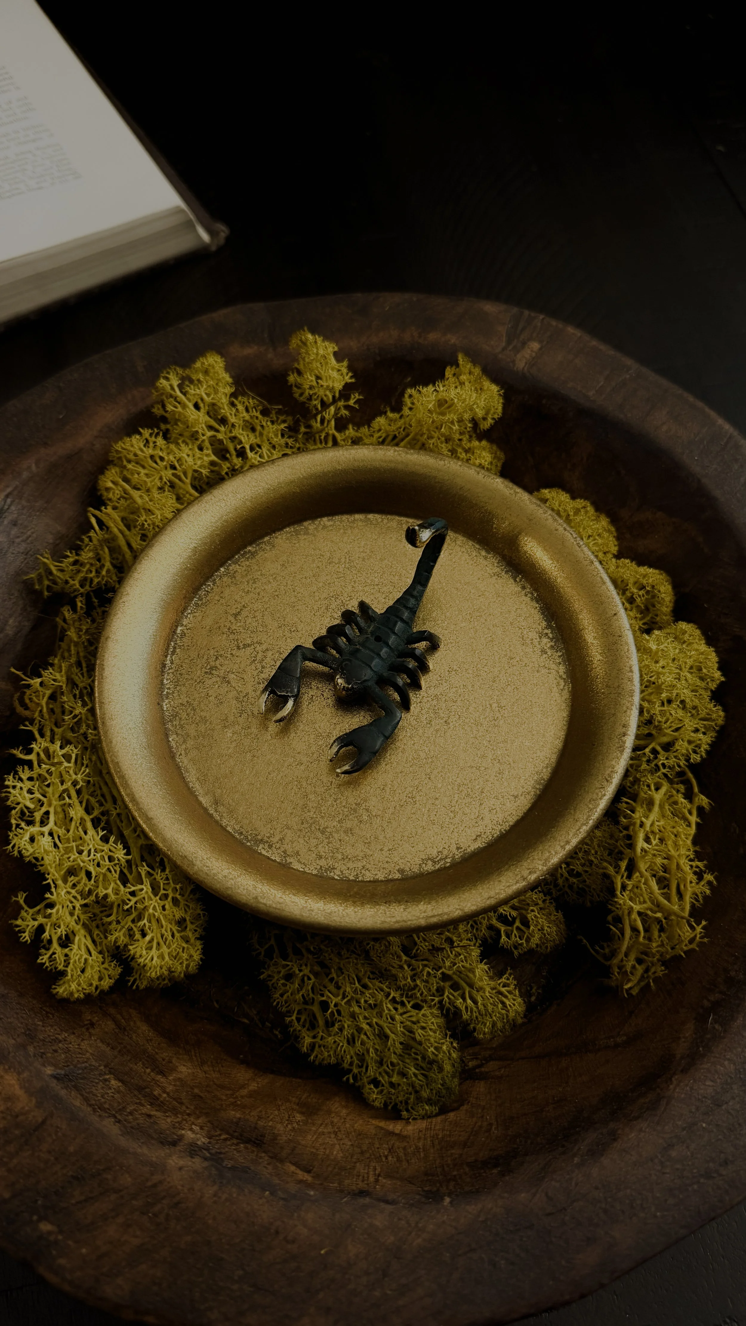 Green Scorpion Brass Incense Holder