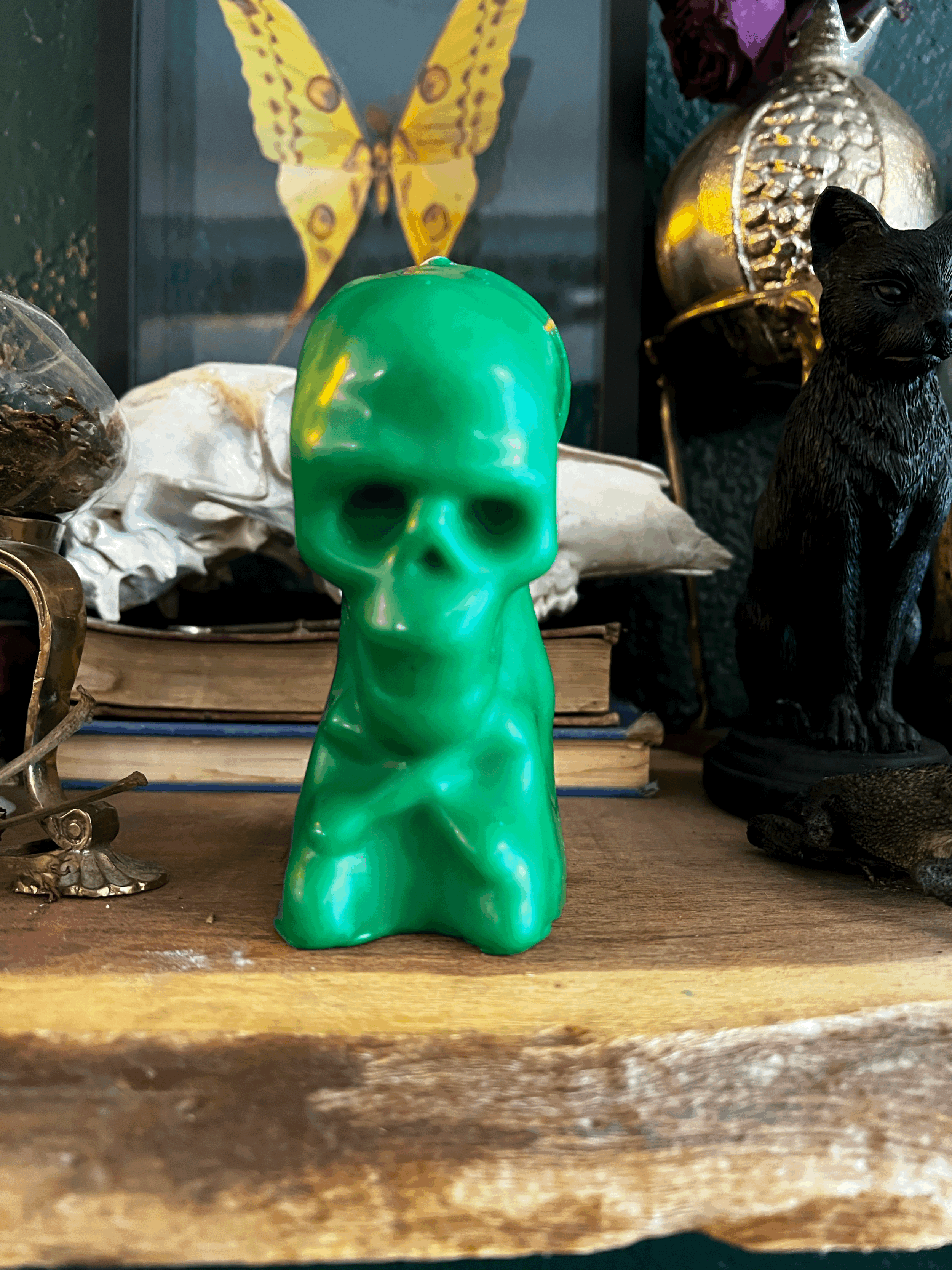 Green Skull Candle (Plain)