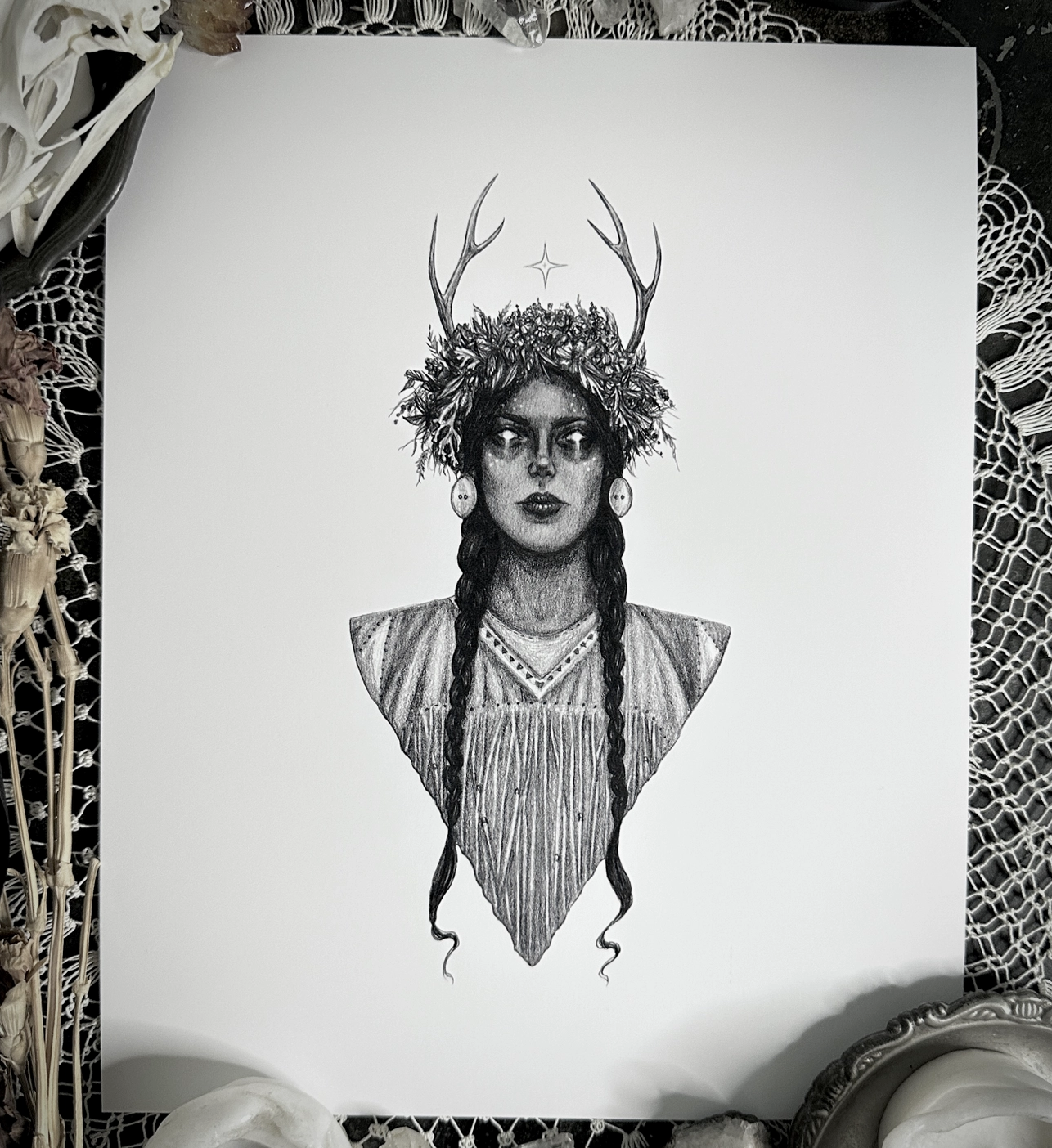 Deer Woman Art Print