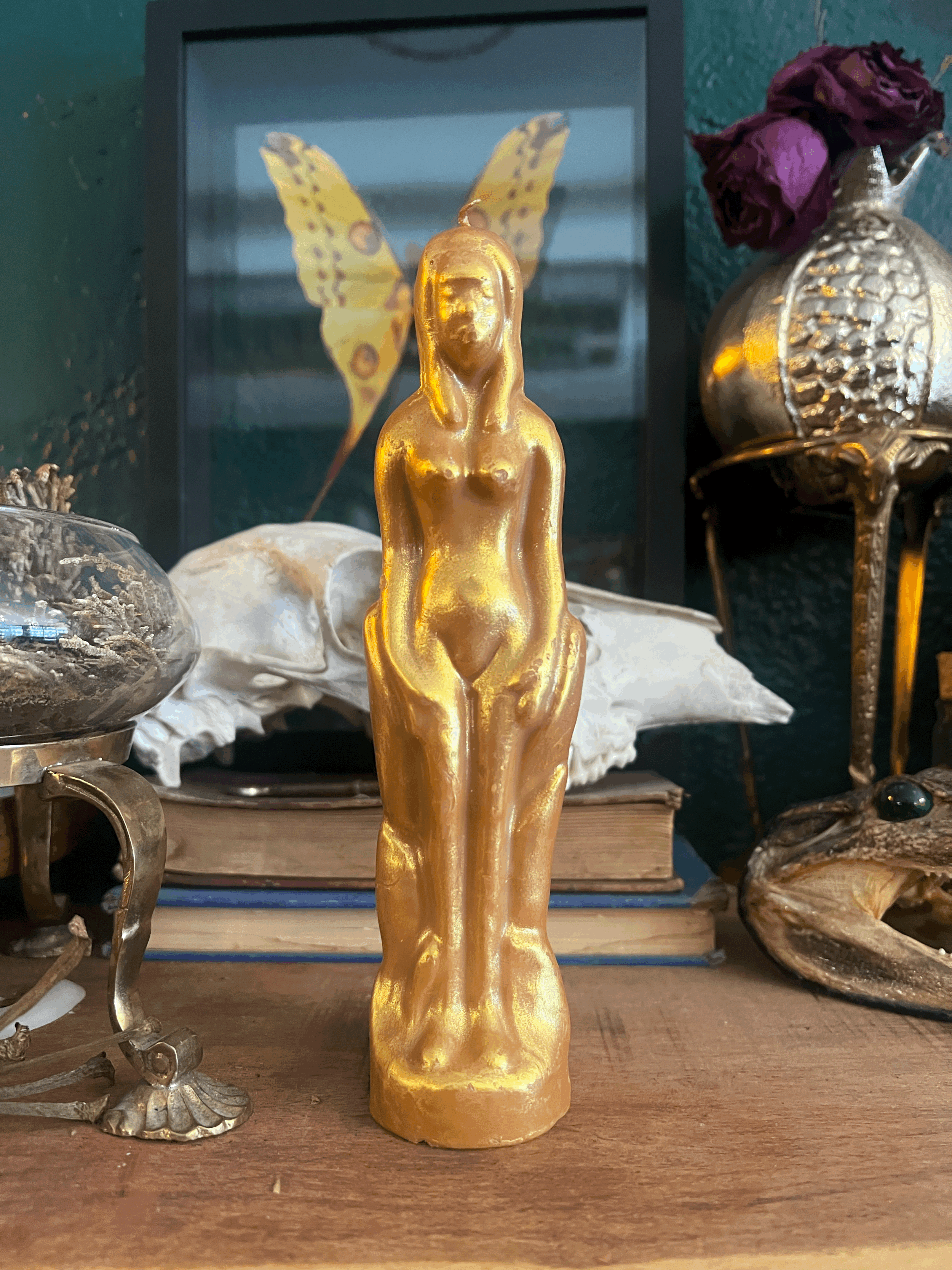 Female Figure Candle Gold