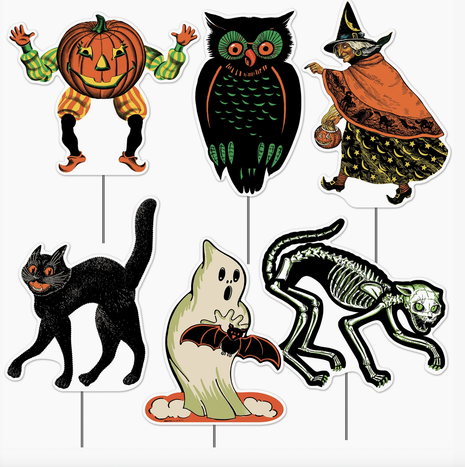 Vintage Halloween Sign 6 Pack