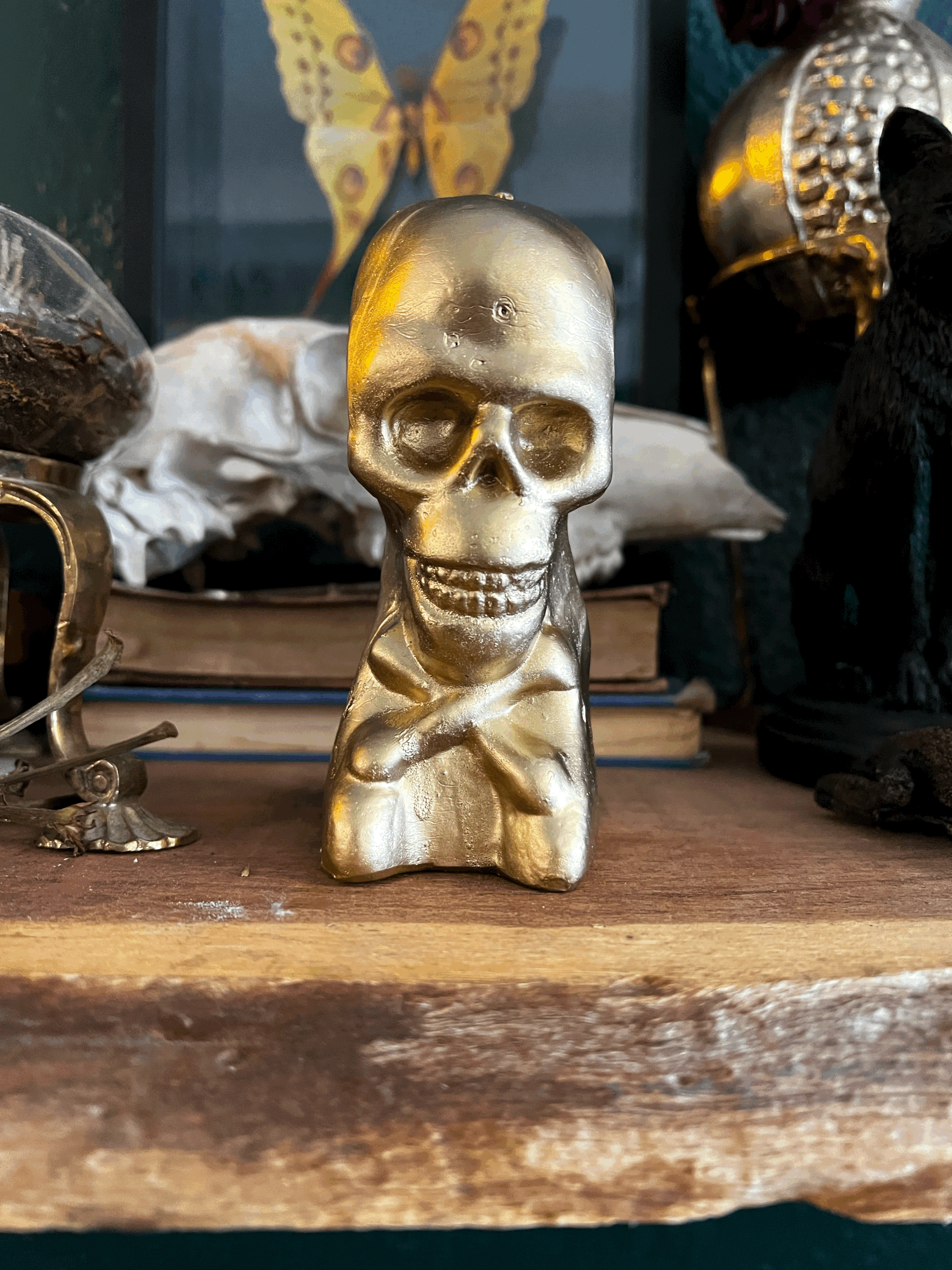 Gold Skull Candle (Plain)