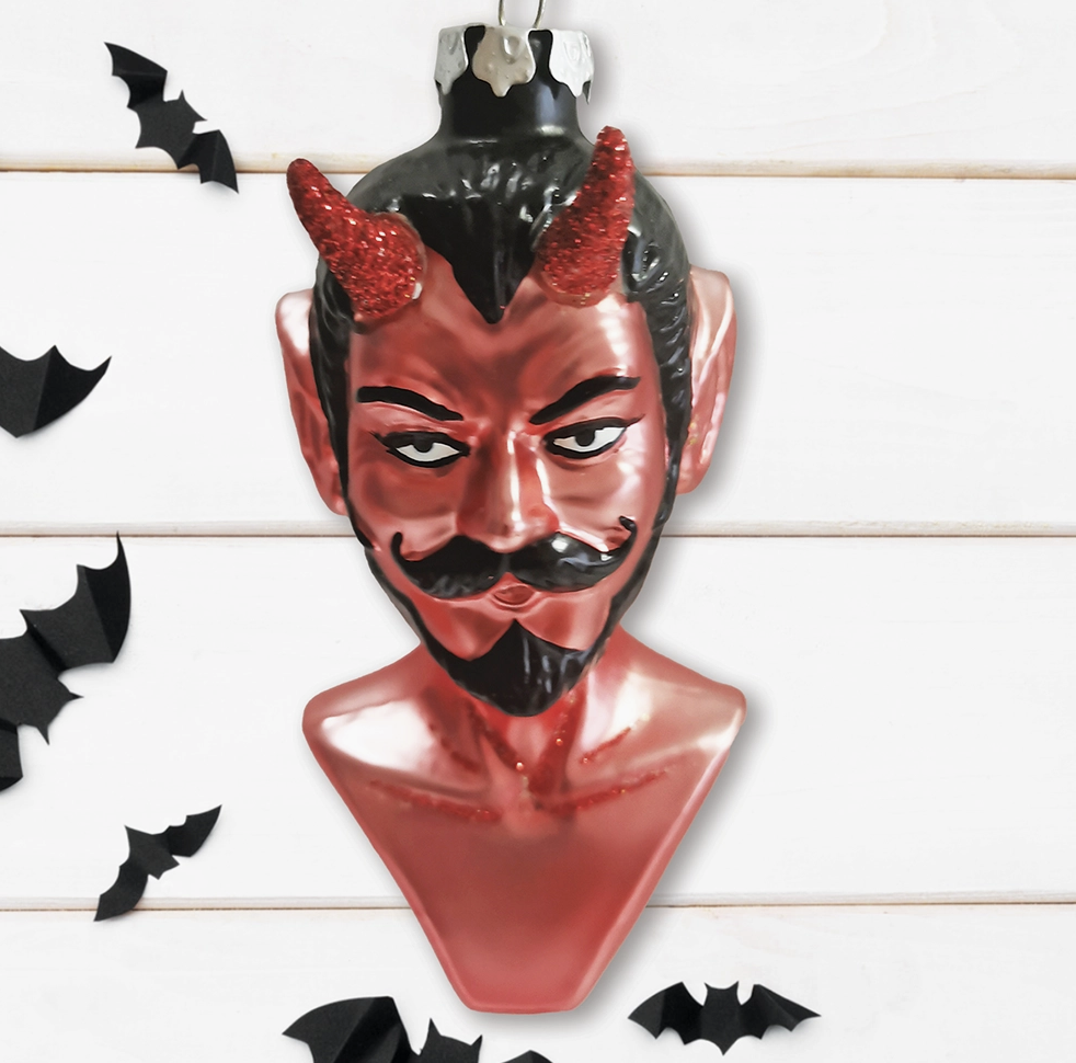 Devil Head Glass Ornament