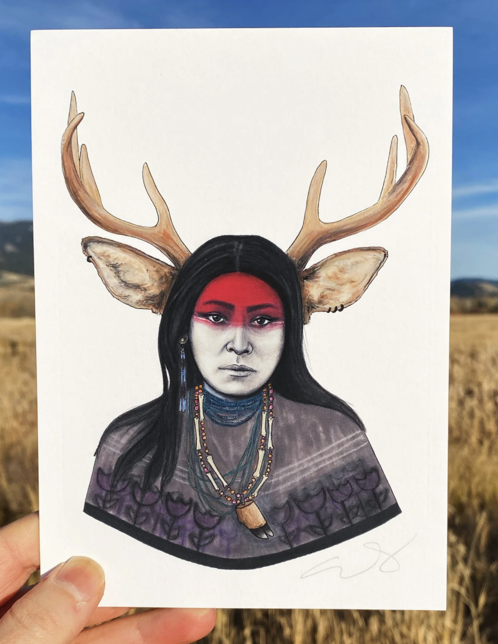 Deer Woman Prayer Card