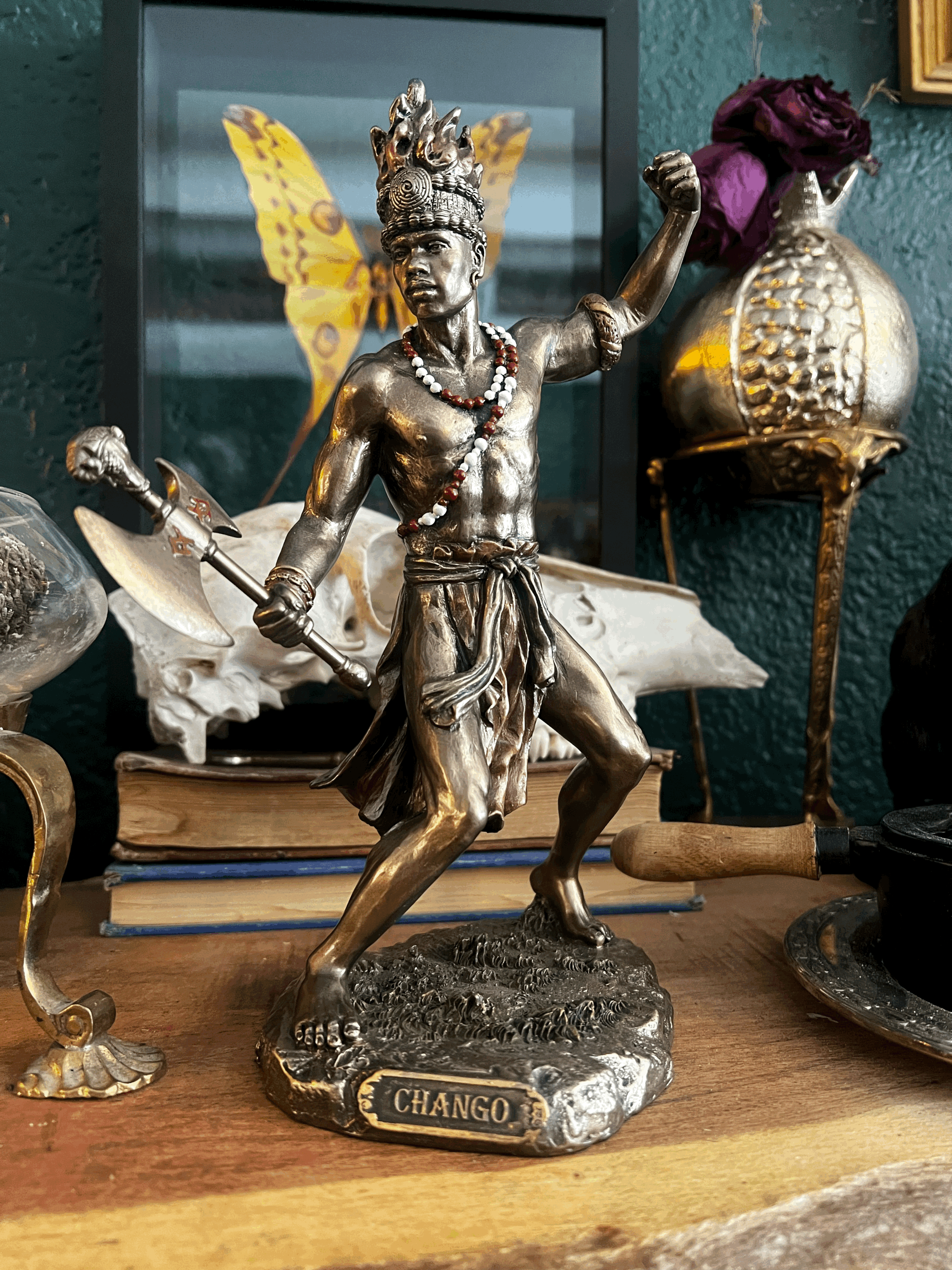 Orisha Shango Statue in Bronze Finish