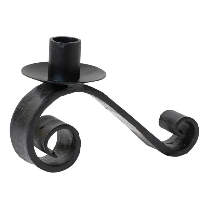 Wrought Iron Curled Candle Holder