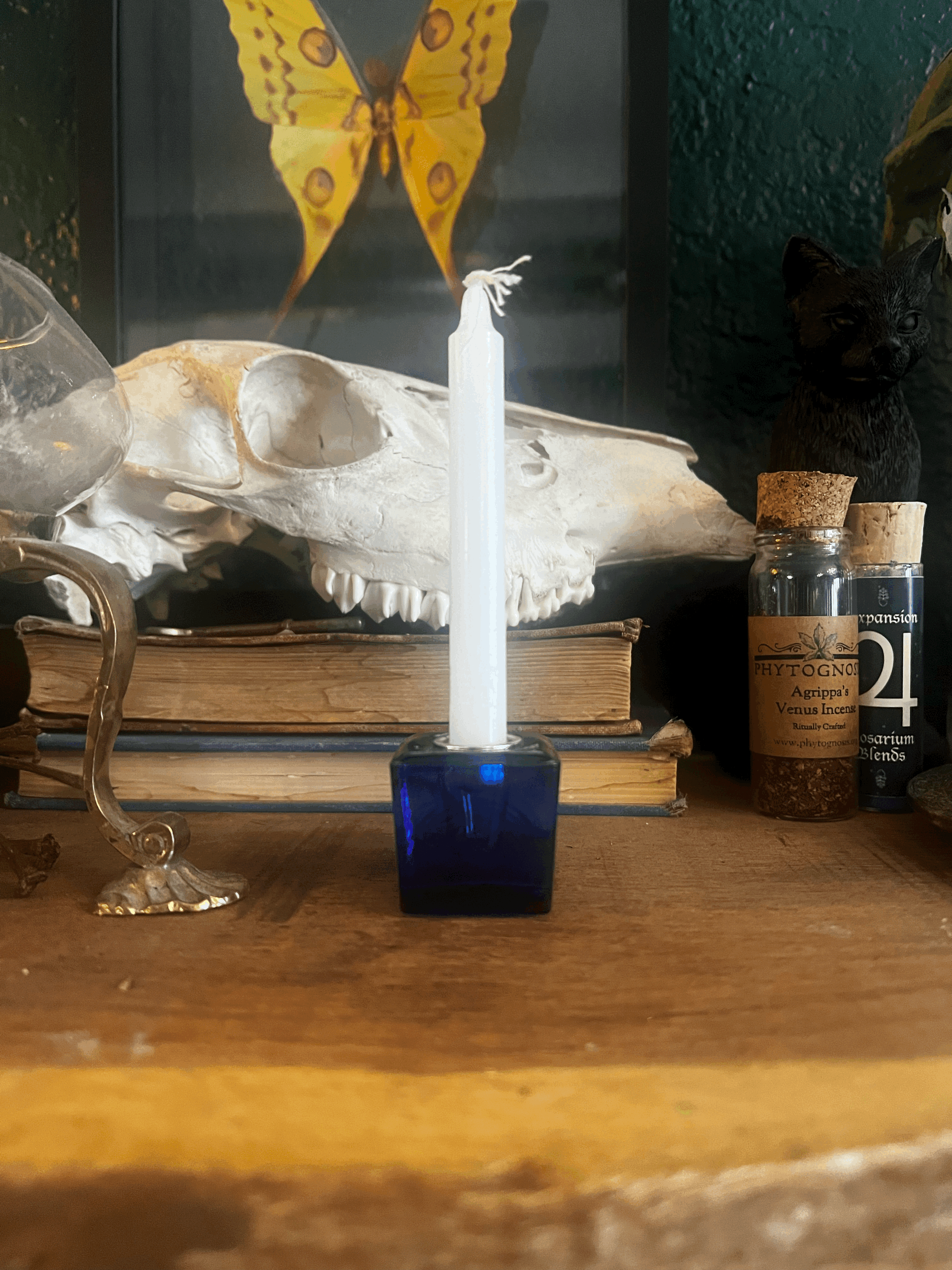 Blue Glass Chime Holder