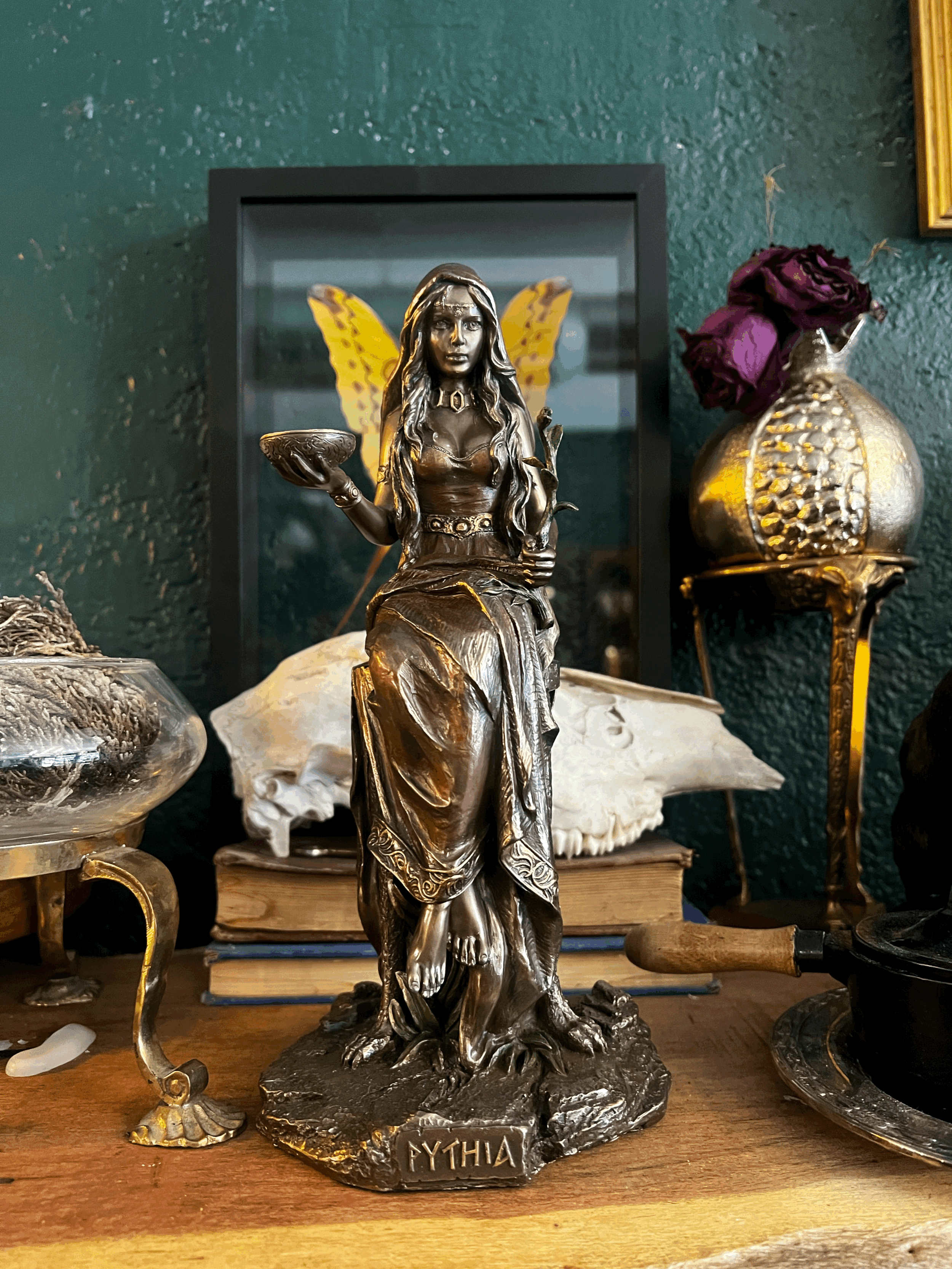 Pythia: The Oracle Of Delphi At The Temple Of Apollo, Statue in Bronze Finish