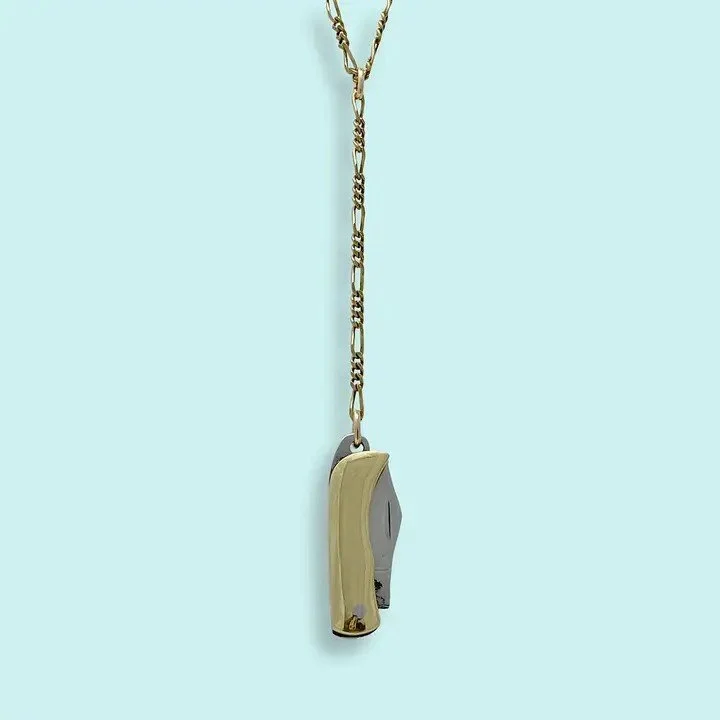 Y-Drop Gold Knife Necklace