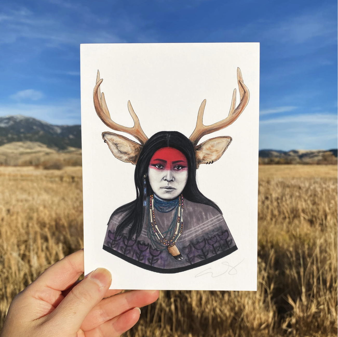 Deer Woman Print by Emily Gonzales