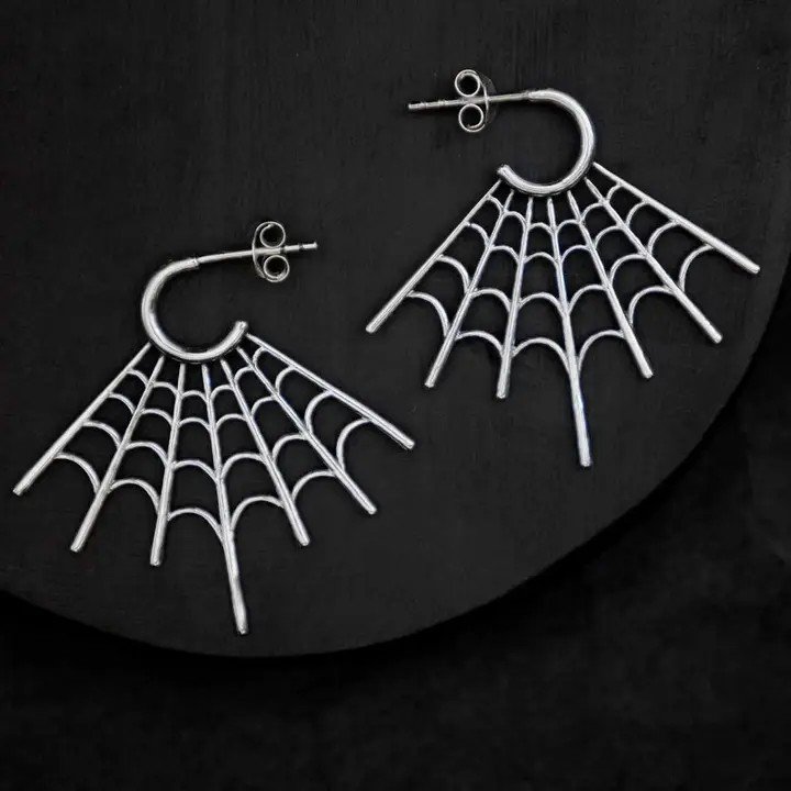 Sterling Silver Spiderweb Post Earrings2.jpeg