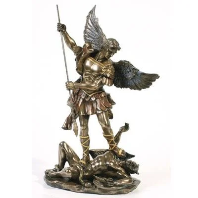 Archangel Michael Slaying the Dragon Statue in Bronze
