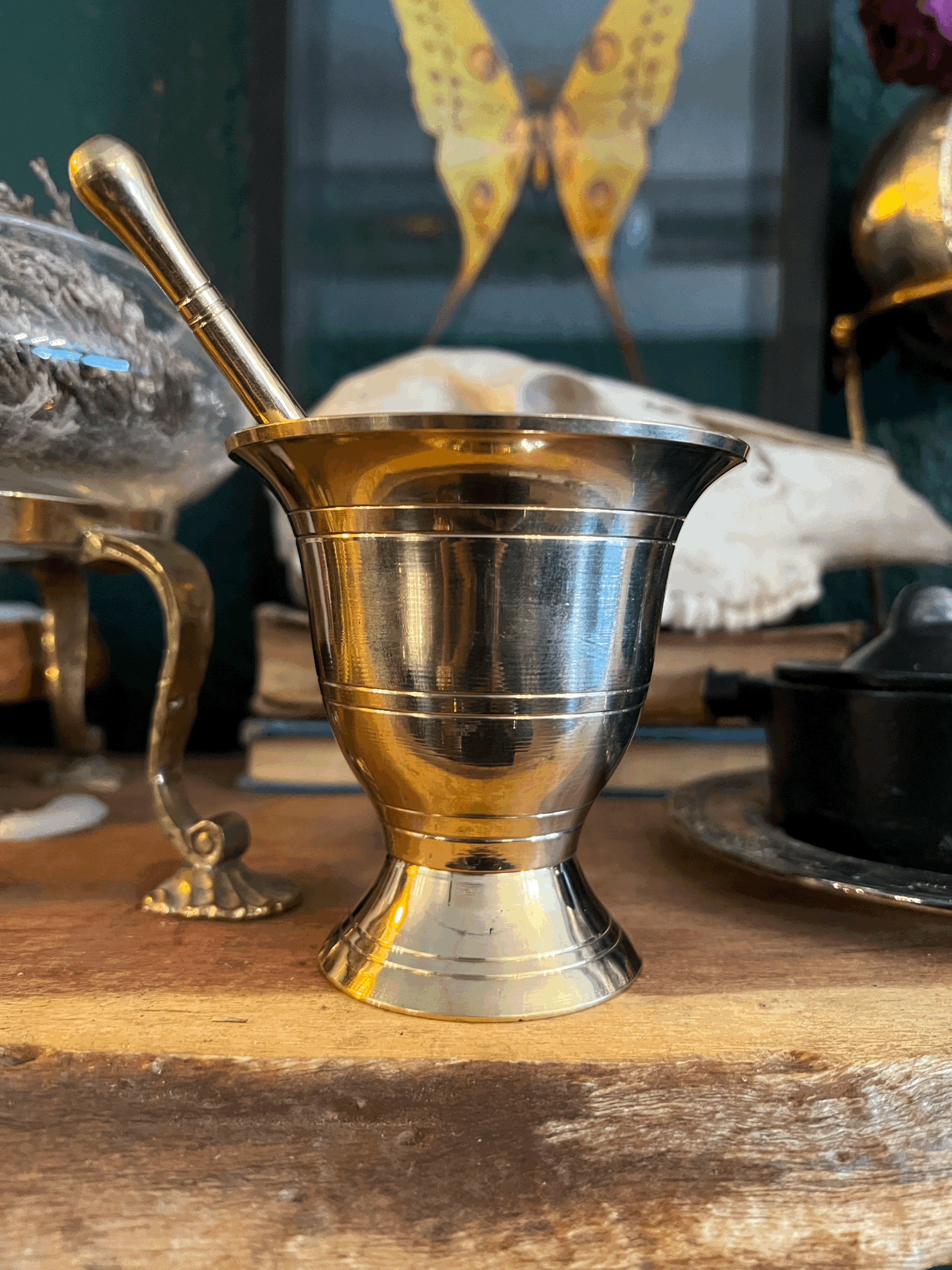 Simple Brass Mortar & Pestal