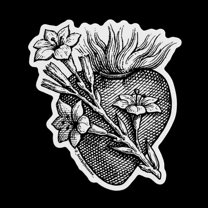 Sacred Heart Flower Sticker