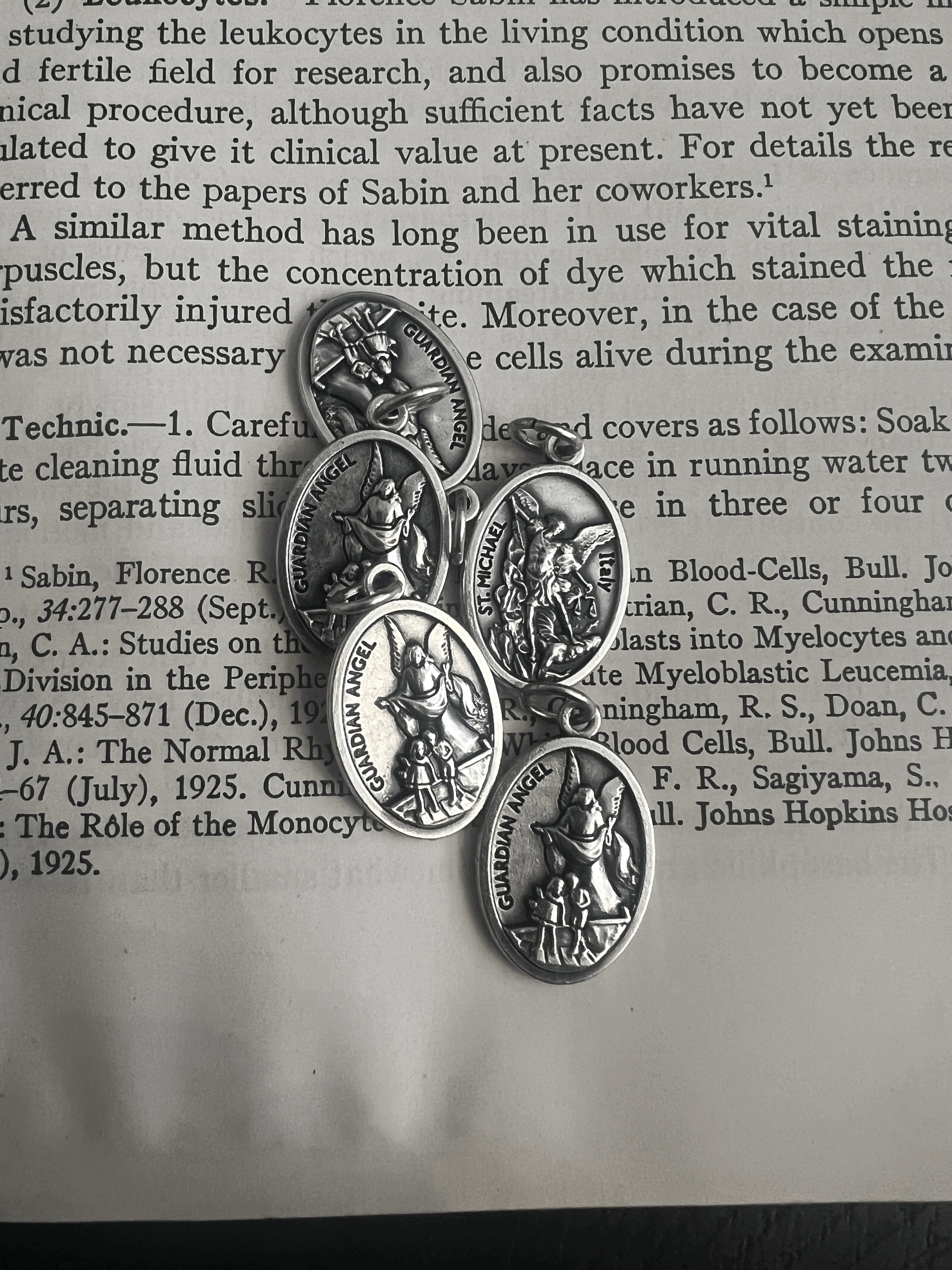 Saint Michael and Guardian Angel - Metal Pendant