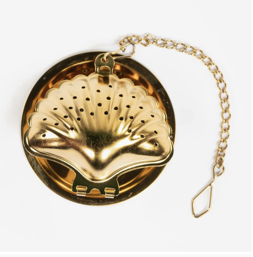Gold Shell Hanging Tea Infuser