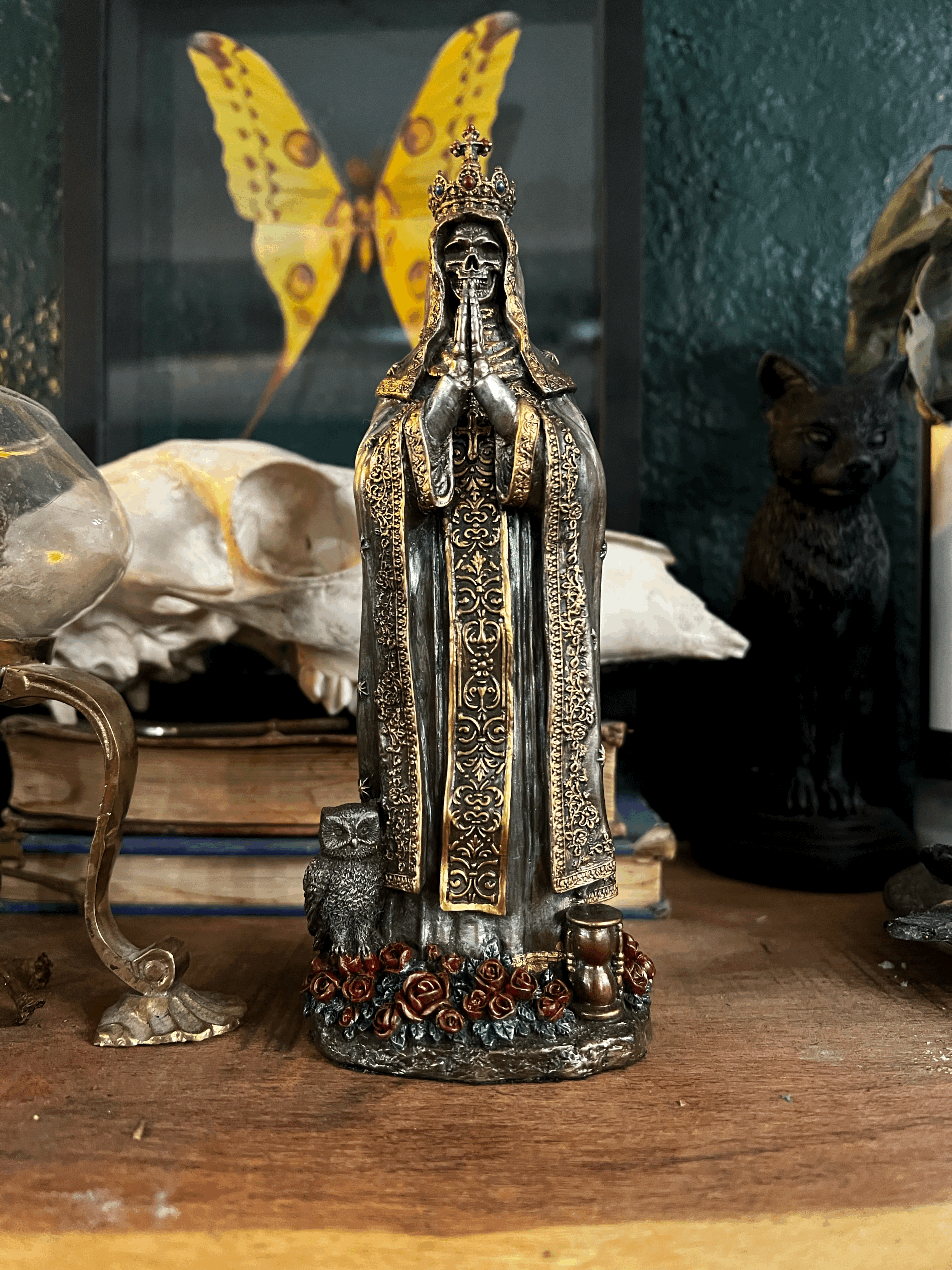 Crowned Santa Muerte Statue