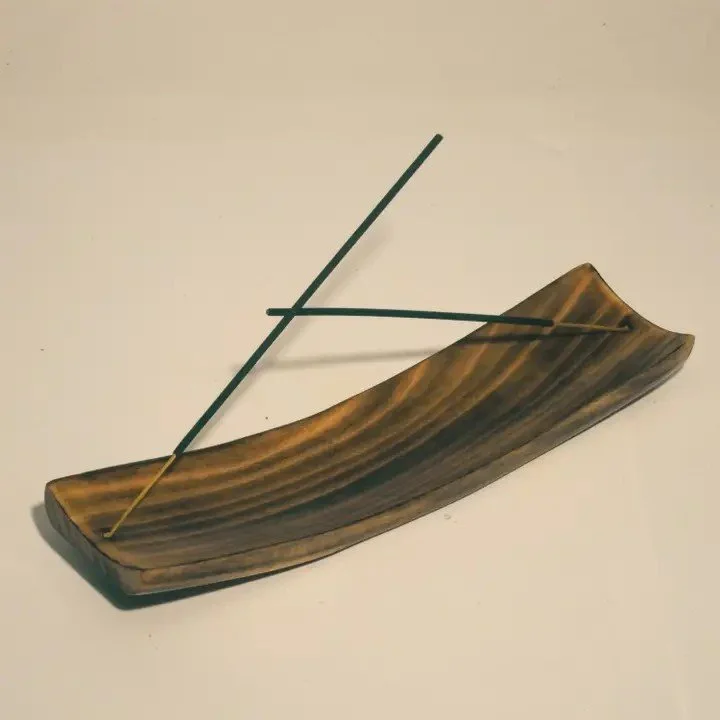 Curved Mango Wood Incense Burner