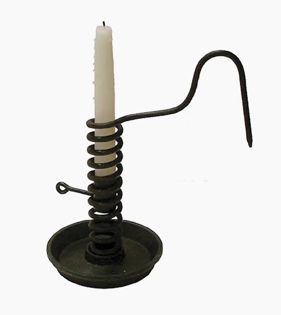 Iron Spiral Courting Candle Holder, 10"