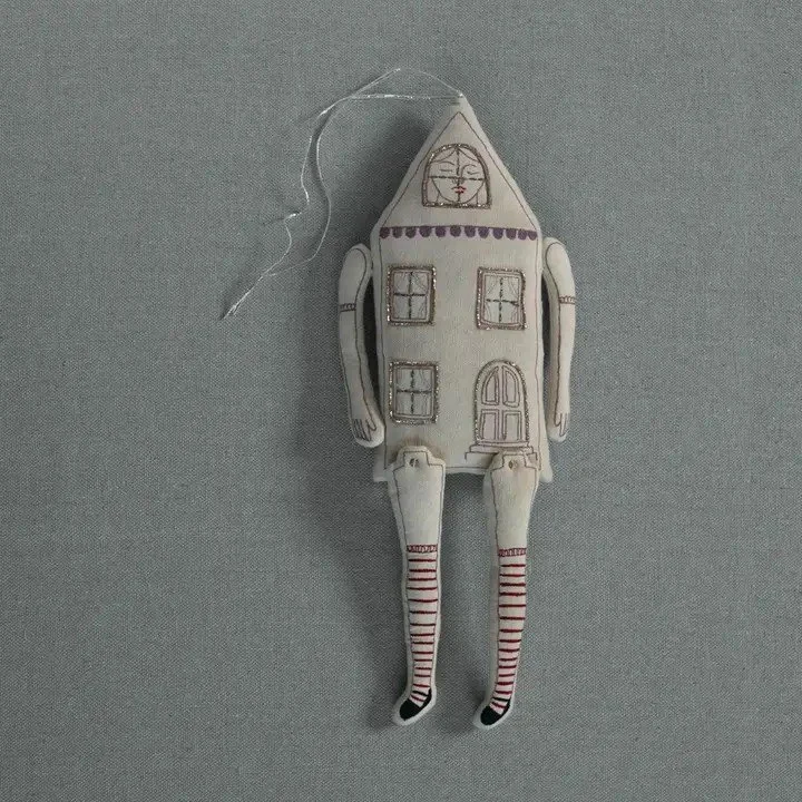 Cotton, Embroidered Doll House