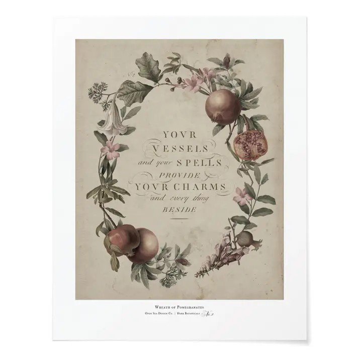 Wreath of Pomegranates Art Print
