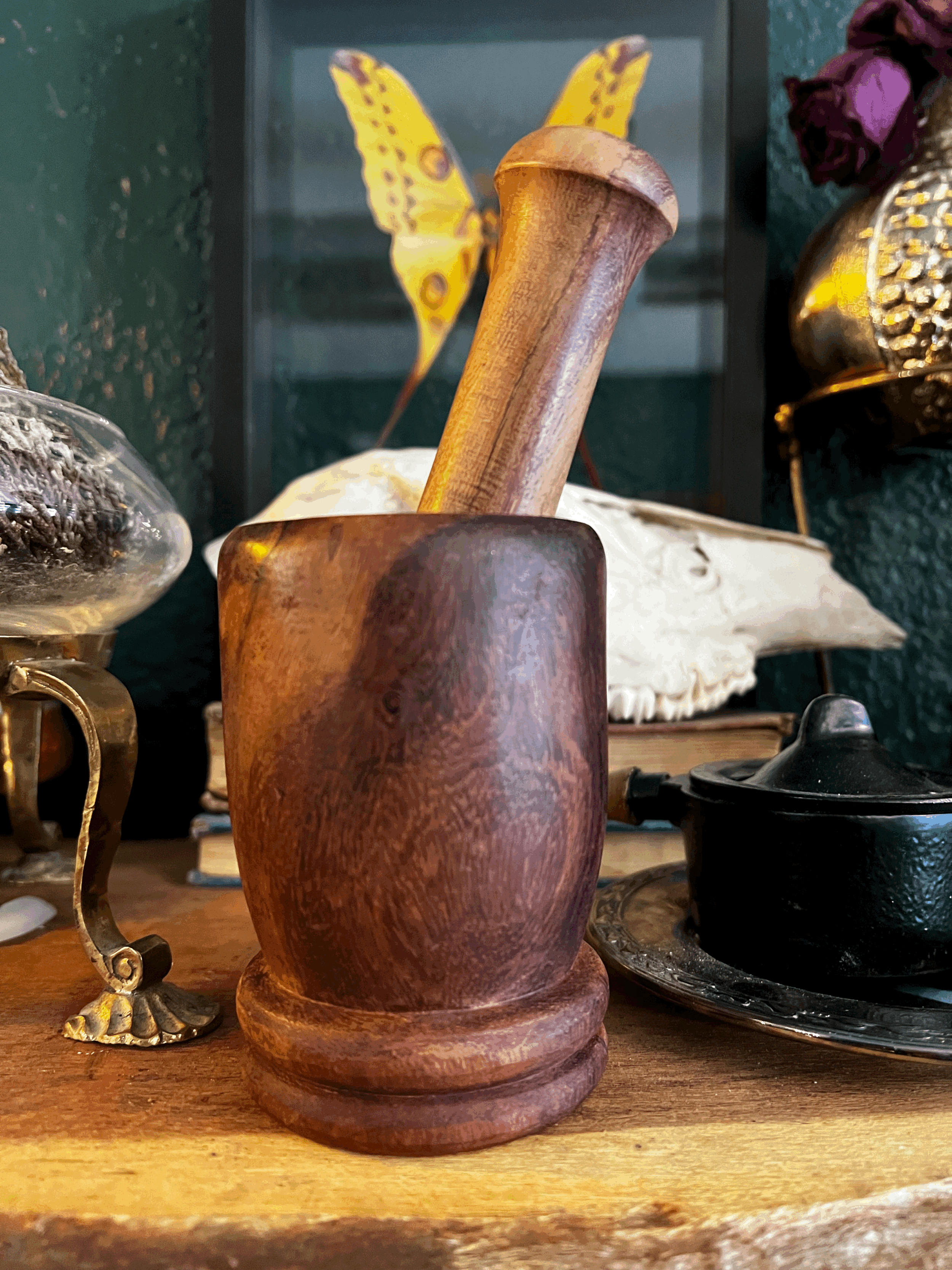 Wood Mortar & Pestle Simple