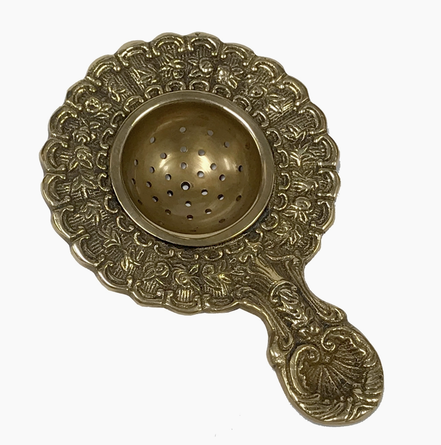 Antiqued Brass Tea Strainer- Antique Vintage Style, 5-1/4”