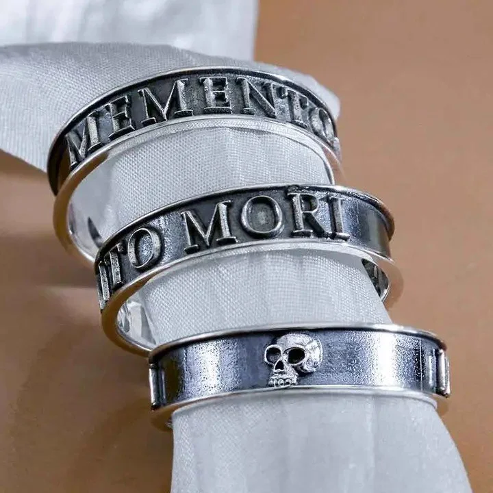 Sterling Silver Memento Mori Ring