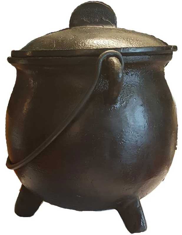Large Cast Iron Cauldron with Lid