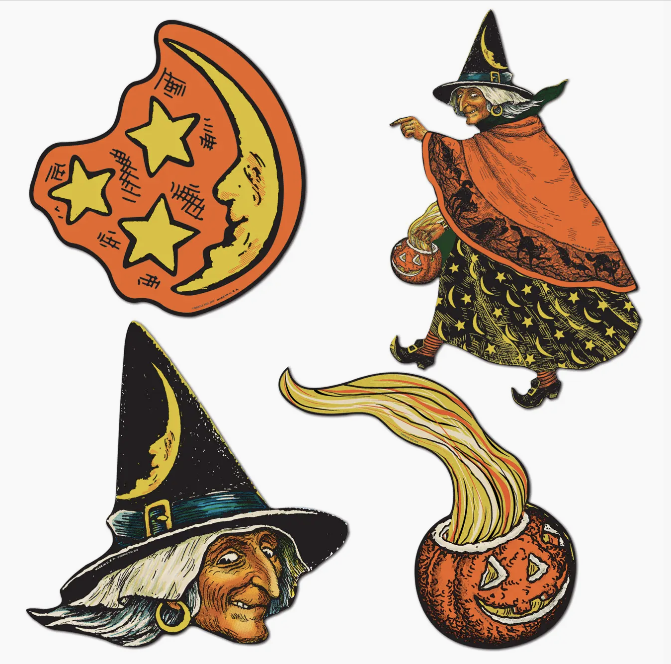 Vintage Halloween Cutouts 4 Pack