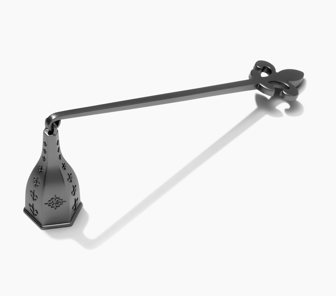 Fleur De Lis Bell Snuffer Metallic Black