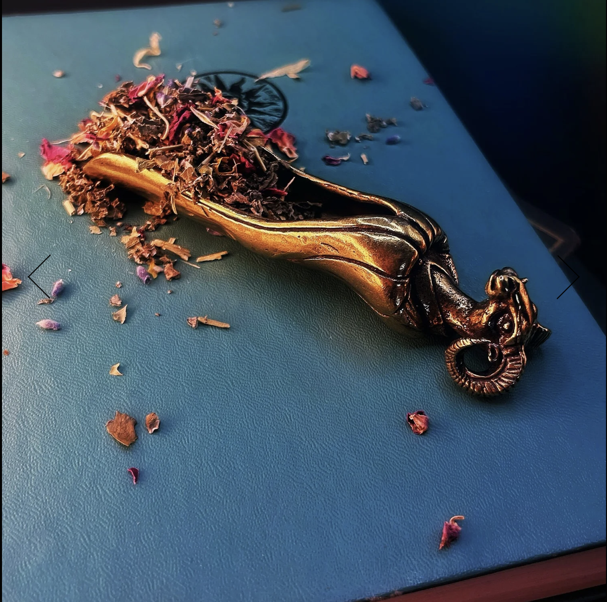 Brass Ram Head Herb Scoop