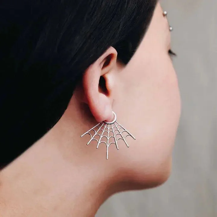 Sterling Silver Spiderweb Post Earrings1.jpg