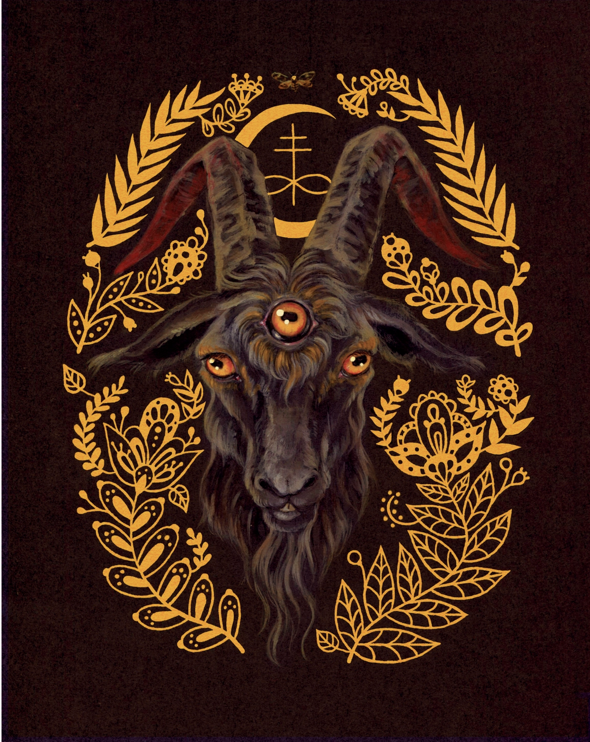 Black Goat of The Woods Print