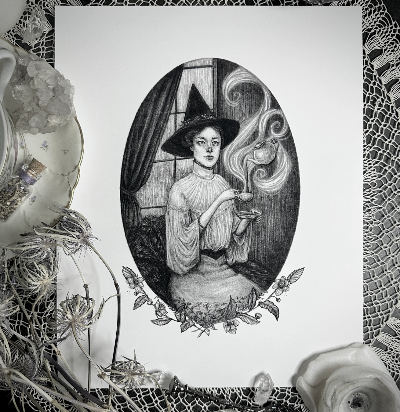Tea Witch Fine Art Print - Tea Magic & Witchcraft 8x10
